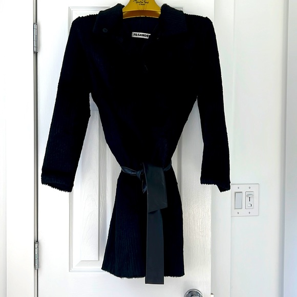 JIL SANDER Black Single Breasted Sheared Fur Coat - Picture 3 of 11